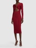 Cutout viscose jersey midi dress