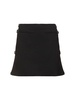 Cut-out wool mini skirt