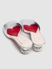 50mm Jewel Heel metallic leather mules