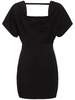 Cotton mini dress w/ open back