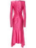Asymmetric viscose jersey midi dress