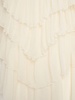 Draped silk crepe dress w/ train