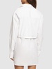 Double layered self-tie shirt mini dress