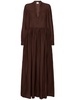 Cotton muslin draped long dress