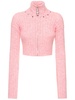 Mohair blend knit crop cardigan