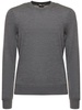 Fine gauge wool knit crewneck sweater