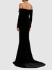 Off-shoulder velvet maxi dress