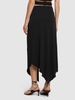 Fluid jersey crossed waist midi skirt