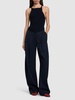 Pointy buckle rib knit tank top