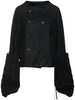 Short peacoat w/ furry sleeves