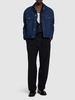 Pleated wool blend pants
