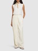 Silk & cotton corduroy wide pants