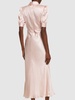 Silk satin short sleeve long dress
