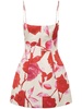 Printed satin mini dress