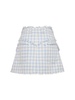 Trapeze gingham tweed mini skirt