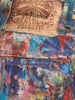 Dayla printed denim wide leg jeans