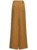 High rise washed twill wide pants