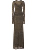 Printed stretch tech long dress