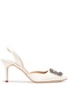 70mm Hangisi satin slingback pumps