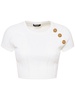 Embellished knit crop top