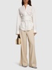 Knotted poplin long shirt