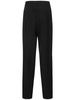 Wool twill straight high waist pants