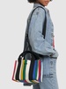 Small striped canvas shopping bag