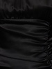 Open back silk satin draped mini dress