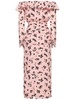 Printed silk off-the-shoulder midi dress