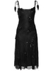 Embroidered lace midi dress