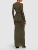 Printed stretch tech long dress