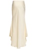 Flared satin long skirt
