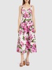 Printed poplin midi skirt