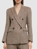 Linen herringbone double breasted jacket