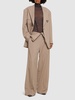 Wool blend crepe wide pants