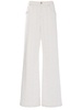 Cotton denim wide jeans