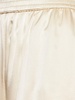 Silk blend elastic waist wide pants