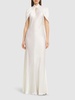 Short sleeve satin long dress