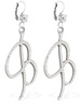 Crystal B logo drop earrings