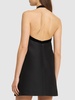 Wool & silk crepe halter neck top