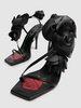 105mm Leather flower sandals
