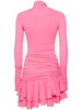 Jersey turtleneck draped mini dress