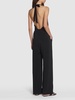 Nice viscose crepe halter neck jumpsuit