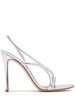 105mm Metallic leather sandals