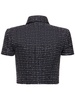Sequined tweed crop top w/bow