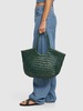 Big Nantucket woven leather basket bag