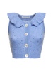 Mohair knit cropped vest top w/ studs