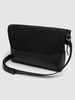 Grained leather & canvas crossbody bag