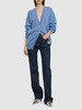Knitted mohair long cardigan w/ crystals