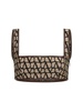 Logo jacquard canvas crop top